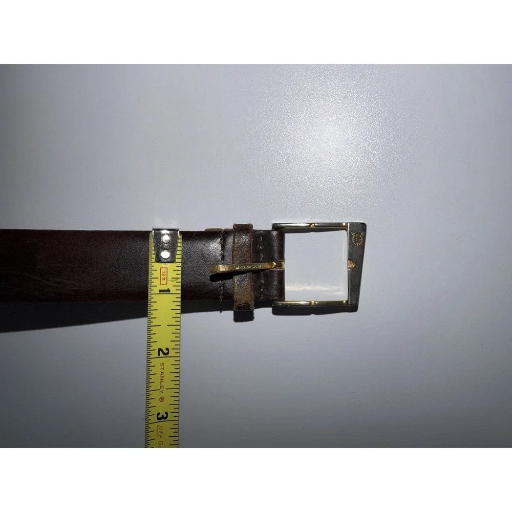 Vintage Christian Dior Belt Brown Split‎ Leather 90/36 Made In Spain *READ*